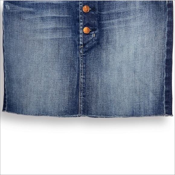 J. Brand Rosalie Mini Denim Skirt Button Fly in Dark Wash - Picture 5 of 9